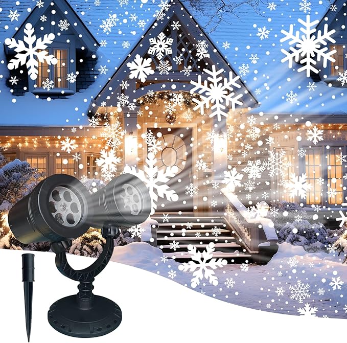 Christmas Snow Projector Outdoor, LED Snowflake